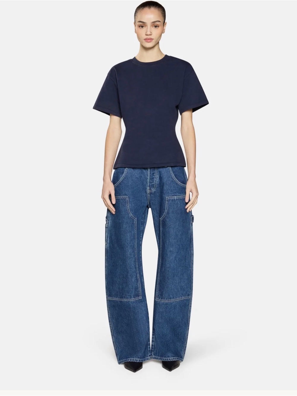 NWT EB Denim Enzo Double Knee Carpenter in Manhattan‎ Blue
